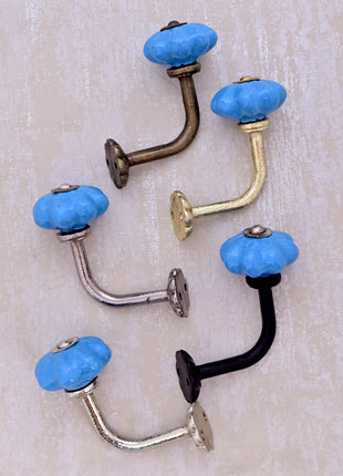 Curtain Tie Backs Hook Decorative Wall Hook- Turquoise Cracked (Set of Two)