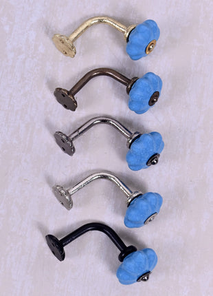 Curtain Tie Backs Hook Decorative Wall Hook- Teal Blue (Set of Two)