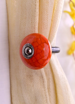 Curtain Tie Backs Hook Decorative Wall Hook- Red Cracked (Set of Two)