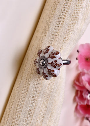 Curtain Tie Backs Hook Decorative Wall Hook- Brown Design (Set of Two)