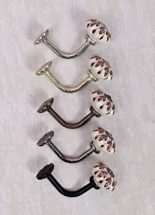 Curtain Tie Backs Hook Decorative Wall Hook- Brown Design (Set of Two)