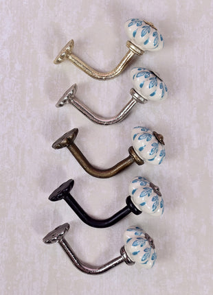 Curtain Tie Backs Hook Decorative Wall Hook- Turquoise Design (Set of Two)