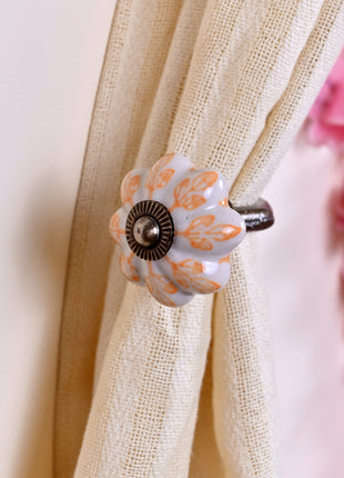 Curtain Tie Backs Hook Decorative Wall Hook- Yellow Design (Set of Two)