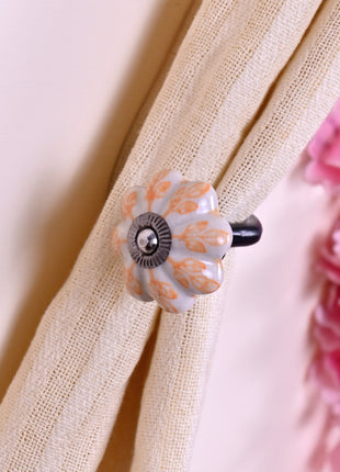 Curtain Tie Backs Hook Decorative Wall Hook- Yellow Design (Set of Two)