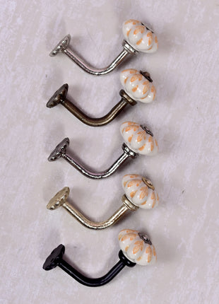 Curtain Tie Backs Hook Decorative Wall Hook- Yellow Design (Set of Two)