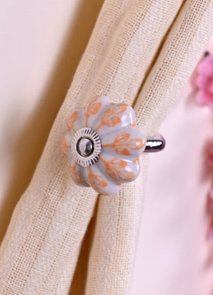 Curtain Tie Backs Hook Decorative Wall Hook- Yellow Design (Set of Two)