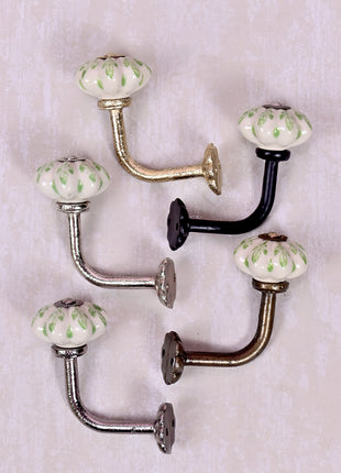 Curtain Tie Backs Hook Decorative Wall Hook- Green Design (Set of Two)