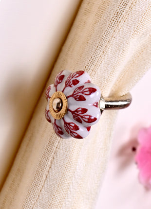 Curtain Tie Backs Hook Decorative Wall Hook- Red Design (Set of Two)