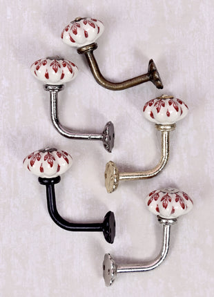 Curtain Tie Backs Hook Decorative Wall Hook- Red Design (Set of Two)