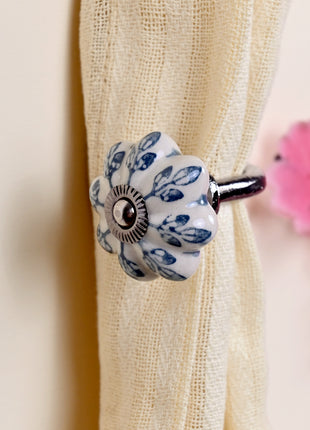 Curtain Tie Backs Hook Decorative Wall Hook- Flower Design (Set of Two)