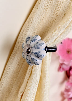 Curtain Tie Backs Hook Decorative Wall Hook- Flower Design (Set of Two)