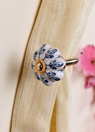 Curtain Tie Backs Hook Decorative Wall Hook- Flower Design (Set of Two)