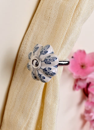 Curtain Tie Backs Hook Decorative Wall Hook- Flower Design (Set of Two)