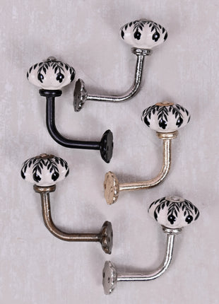Curtain Tie Backs Hook Decorative Wall Hook- Black Design (Set of Two)