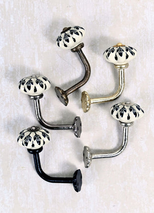 Curtain Tie Backs Hook Decorative Wall Hook- Black Design (Set of Two)