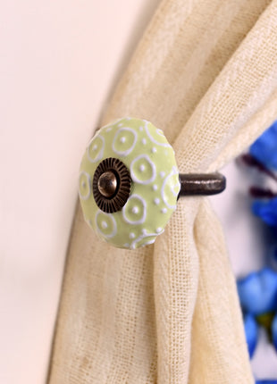 Curtain Tie Backs Hook Decorative Wall Hook- Lime Yellow (Set of Two)