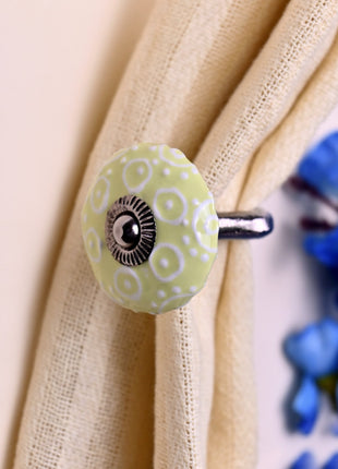 Curtain Tie Backs Hook Decorative Wall Hook- Lime Yellow (Set of Two)