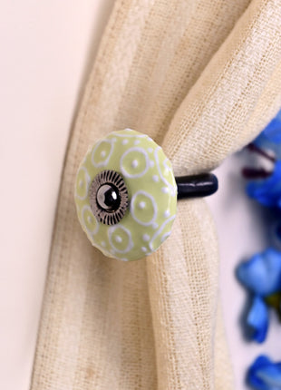Curtain Tie Backs Hook Decorative Wall Hook- Lime Yellow (Set of Two)