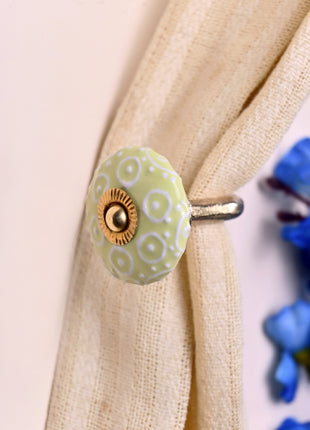 Curtain Tie Backs Hook Decorative Wall Hook- Lime Yellow (Set of Two)