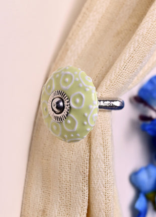 Curtain Tie Backs Hook Decorative Wall Hook- Lime Yellow (Set of Two)