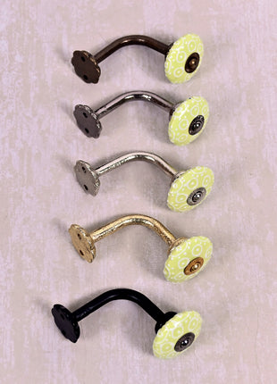 Curtain Tie Backs Hook Decorative Wall Hook- Lime Yellow (Set of Two)