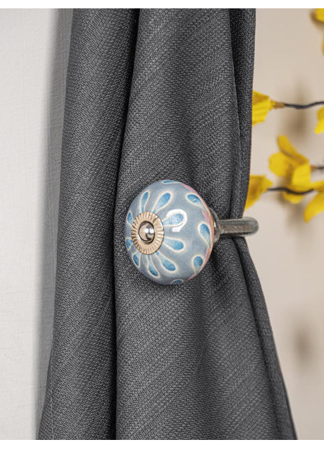 Curtain Tie Backs Hook Decorative Wall Hook-Turquoise and Pink (Set of Two)