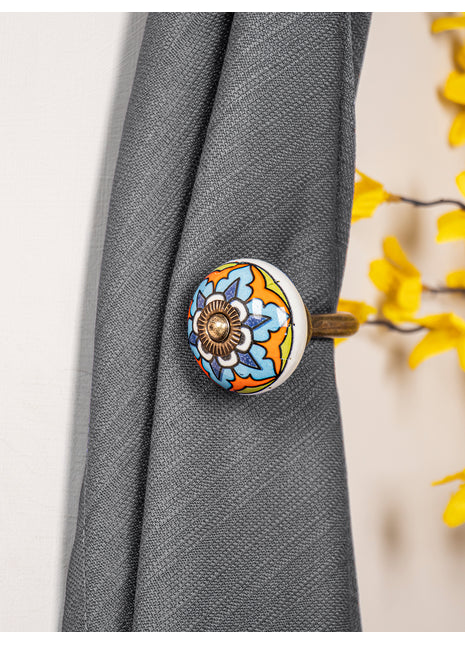 Curtain Tie Backs Hook Decorative Wall Hook-Multicolor (Set of Two)