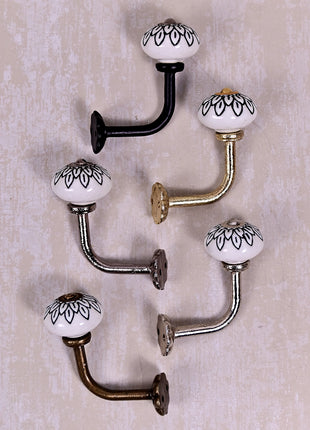 Curtain Tie Backs Hook Decorative Wall Hook- Black Design (Set of Two)