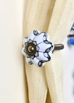 Curtain Tie Backs Hook Decorative Wall Hook- Gray (Set of Two)