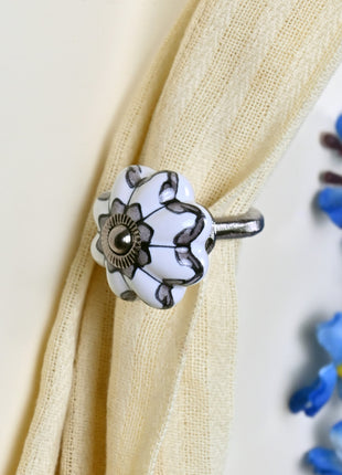 Curtain Tie Backs Hook Decorative Wall Hook- Gray (Set of Two)