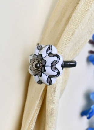 Curtain Tie Backs Hook Decorative Wall Hook- Gray (Set of Two)