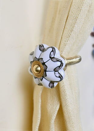 Curtain Tie Backs Hook Decorative Wall Hook- Gray (Set of Two)