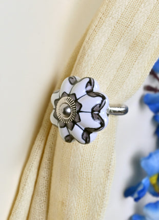 Curtain Tie Backs Hook Decorative Wall Hook- Gray (Set of Two)