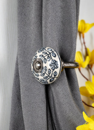 Curtain Tie Backs Hook Decorative Wall Hook-Black Design (Set of Two)