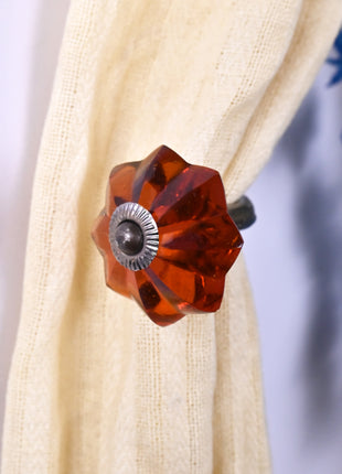 Curtain Tie Backs Hook Decorative Wall Hook- Orange (Set of Two)