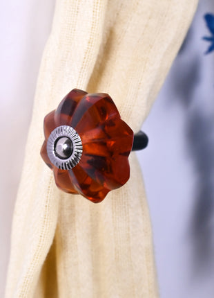 Curtain Tie Backs Hook Decorative Wall Hook- Orange (Set of Two)