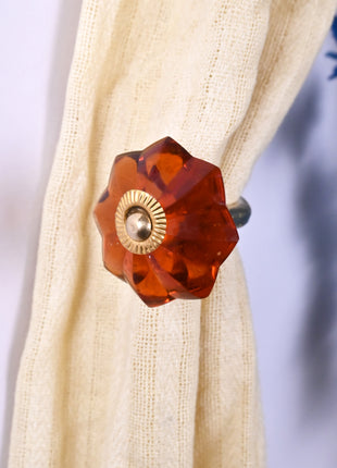 Curtain Tie Backs Hook Decorative Wall Hook- Orange (Set of Two)