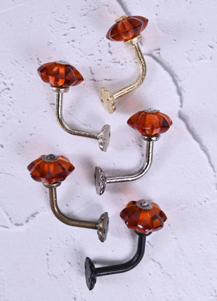 Curtain Tie Backs Hook Decorative Wall Hook- Orange (Set of Two)