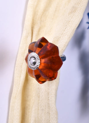 Curtain Tie Backs Hook Decorative Wall Hook- Orange (Set of Two)