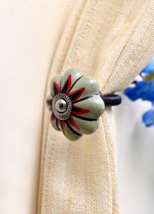 Curtain Tie Backs Hook Decorative Wall Hook- Multicolor (Set of Two)