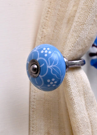 Curtain Tie Backs Hook Decorative Wall Hook- Turquoise (Set of Two)
