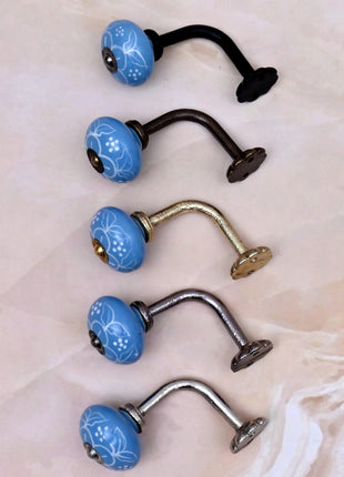 Curtain Tie Backs Hook Decorative Wall Hook- Turquoise (Set of Two)