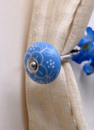 Curtain Tie Backs Hook Decorative Wall Hook- Turquoise (Set of Two)