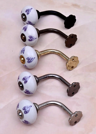 Curtain Tie Backs Hook Decorative Wall Hook- White Base (Set of Two)