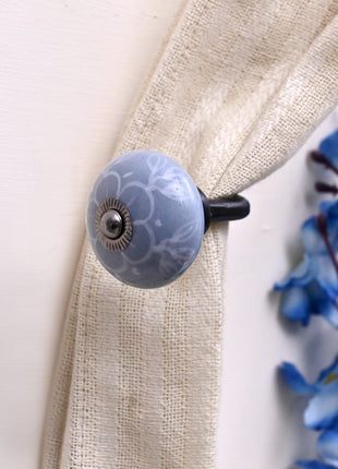 Curtain Tie Backs Hook Decorative Wall Hook- Powder Blue (Set of Two)
