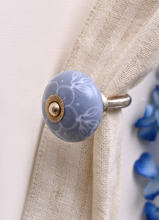 Curtain Tie Backs Hook Decorative Wall Hook- Powder Blue (Set of Two)