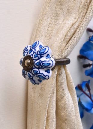 Curtain Tie Backs Hook Decorative Wall Hook- Turquoise Design (Set of Two) (Copy)