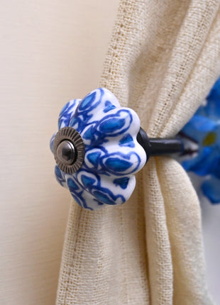 Curtain Tie Backs Hook Decorative Wall Hook- Turquoise Design (Set of Two) (Copy)