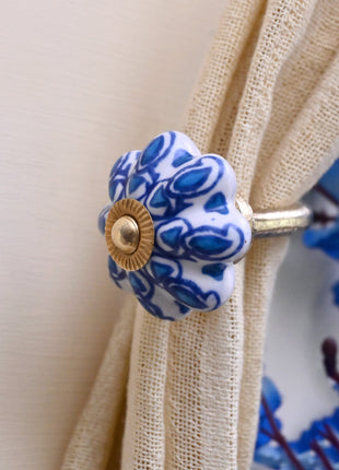Curtain Tie Backs Hook Decorative Wall Hook- Turquoise Design (Set of Two) (Copy)