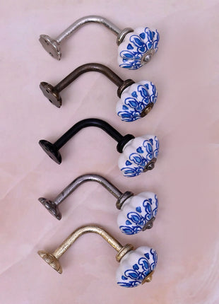 Curtain Tie Backs Hook Decorative Wall Hook- Turquoise Design (Set of Two) (Copy)